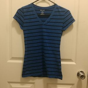 Wet Seal blue and black striped top